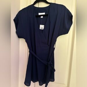 NEW with Tags -Small - Motherhood Maternity - Navy Blue - short sleeve blouse